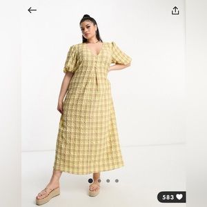 ASOS curve Textured midi tea dress